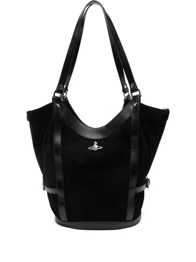 Vivienne Westwood Orb-appliqué Tote Bag In Black