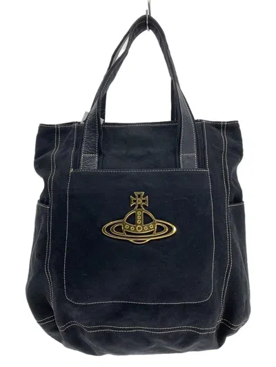 Pre-owned Vivienne Westwood Orb Badge Tote Bag In Black