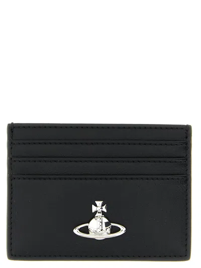 Vivienne Westwood 'orb Bas Relief' Card Holder In Black