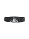 Vivienne Westwood Adjustable Length Smooth Finish Metallic Buckle In Black