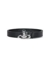 Vivienne Westwood Adjustable Length Smooth Finish Metallic Buckle In Black