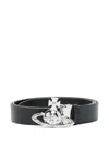 Vivienne Westwood Adjustable Length Smooth Finish Metallic Buckle In Black