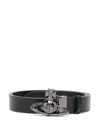 Vivienne Westwood Adjustable Metal Buckle Smooth Finish Belts In Black