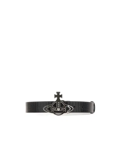 Vivienne Westwood Orb Buckle Belt In Black
