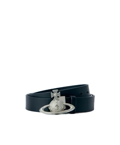 Vivienne Westwood Orb Buckle Belt In Black