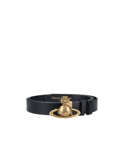 Vivienne Westwood Orb Buckle Belt In Black