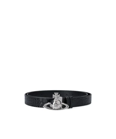 Vivienne Westwood Orb Buckle Belt In Black