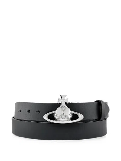 Vivienne Westwood Orb Buckle Belt In Black