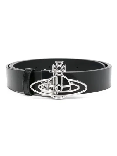Vivienne Westwood Orb-buckle Belt In Black