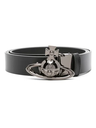 Vivienne Westwood Orb Buckle Belt In Black