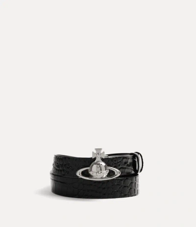 Vivienne Westwood Orb Buckle Belt In Black