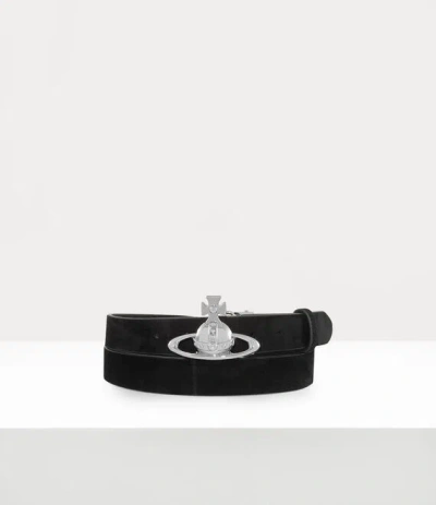Vivienne Westwood Orb Buckle Belt Suede Black One Size Unisex