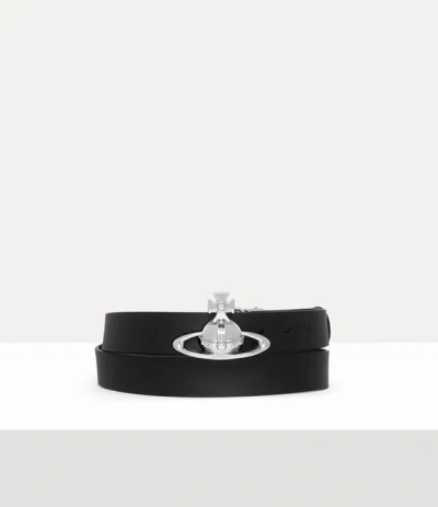 Vivienne Westwood Orb Buckle Belt Toledo Leather Black One Size Unisex