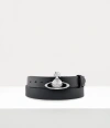 Vivienne Westwood Orb Buckle Palladium Belt Vacchetta Leather Black One Size Unisex In Black