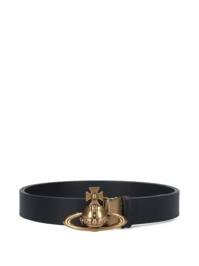 VIVIENNE WESTWOOD ORB-BUCKLE LEATHER BELT