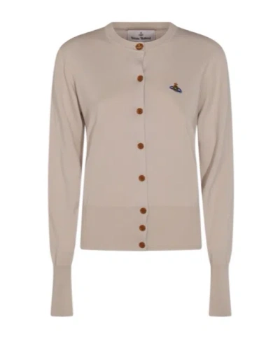 Vivienne Westwood Long-sleeved Knitted Cardigan In Brown