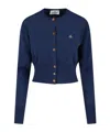 Vivienne Westwood Ribbed Crewneck Knitwear With Cuffs And Hem In Blue