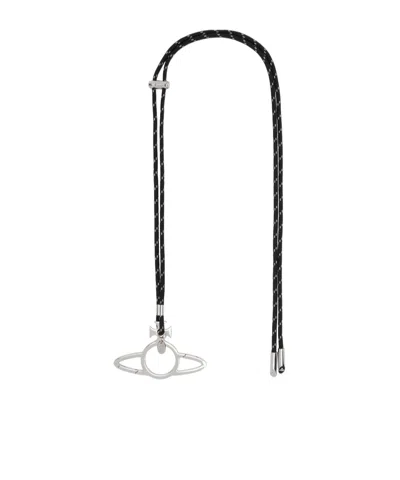 Vivienne Westwood Orb Carabiner Keychain In Black