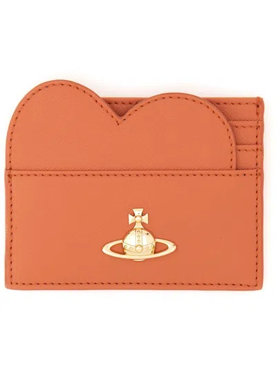 Vivienne Westwood Orb Card Holder In Orange