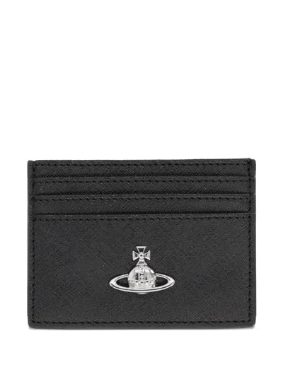 Vivienne Westwood Flat Cardholder In Eco Leather In Black