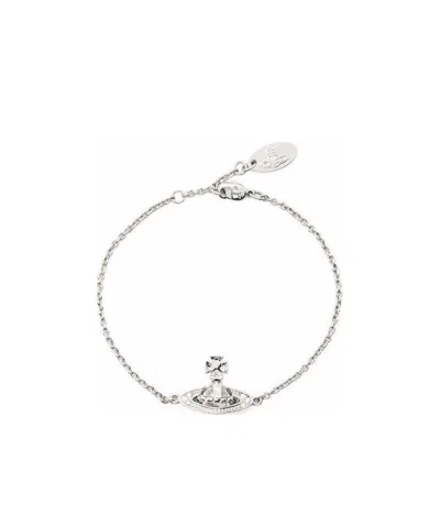 Vivienne Westwood Orb-charm Bracelet In Platinum/crystal