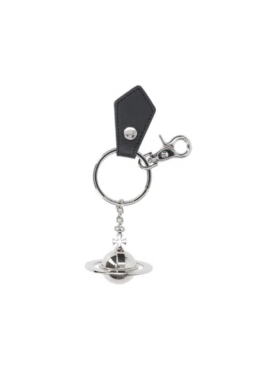 Vivienne Westwood Orb Charm Chained Keychain In Metallic