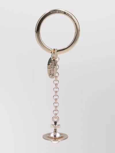 Vivienne Westwood Orb Charm Circular Ring Chain Detail Key Cases In Gold