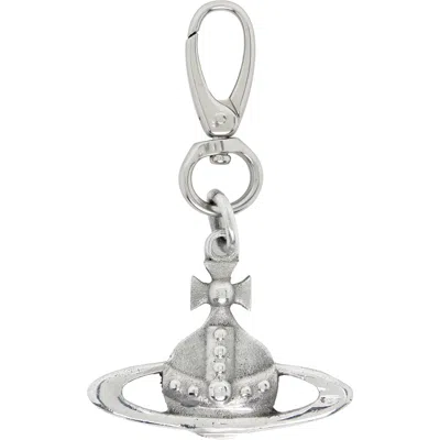 Vivienne Westwood Orb Charm Keychain In Ss26-p404 Silver