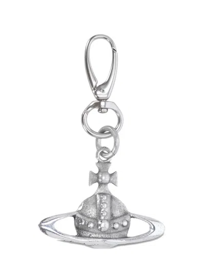 Vivienne Westwood Orb Charm Keyring In Silver