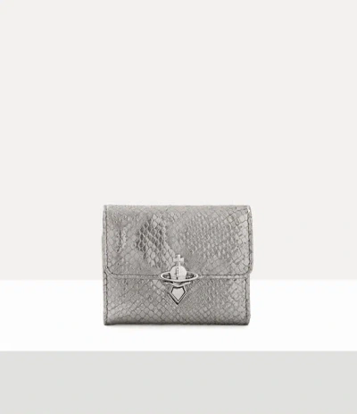 Vivienne Westwood Orb Clasp Wallet Python-effect Emboss Iron One Size Women In Gray