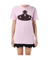 Vivienne Westwood Crew Neck Graphic Print Spray-paint Effect Top In Purple