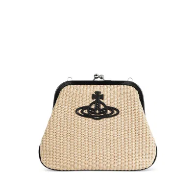 Vivienne Westwood Orb Clutch Bag In Neutral