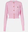 Vivienne Westwood Bea Cardigan Crewneck Long Sleeves In Pink