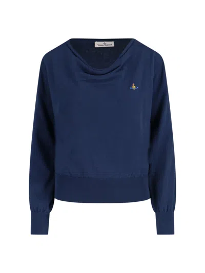 Vivienne Westwood Orb Cotton And Cashmere Sweater In Blue