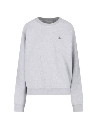 VIVIENNE WESTWOOD ORB" CREWNECK SWEATSHIRT, IN GREY COTTON