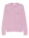 Vivienne Westwood Textured Knit Sweater With Crew Neckline In Pink