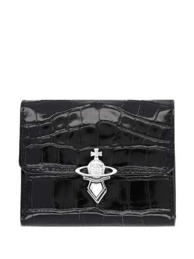 Vivienne Westwood Elegant Leather Wallet For Women In Black