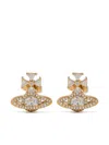 Vivienne Westwood Orb Cross Cubic Zirconia Earrings In Metallic