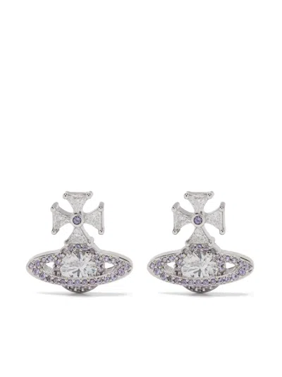 Vivienne Westwood Orb Cross Earrings In Metallic