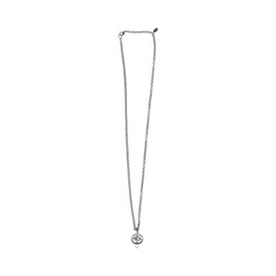 Vivienne Westwood Orb Crystal Drop Necklace - '10s In Silver