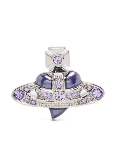 Vivienne Westwood Orb Crystal Earrings In Metallic