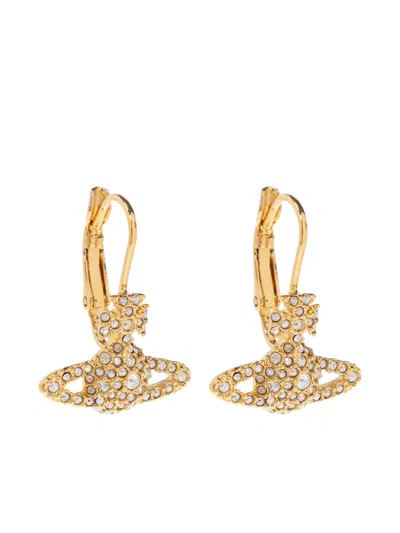 Vivienne Westwood Orb Crystal Earrings In Gold