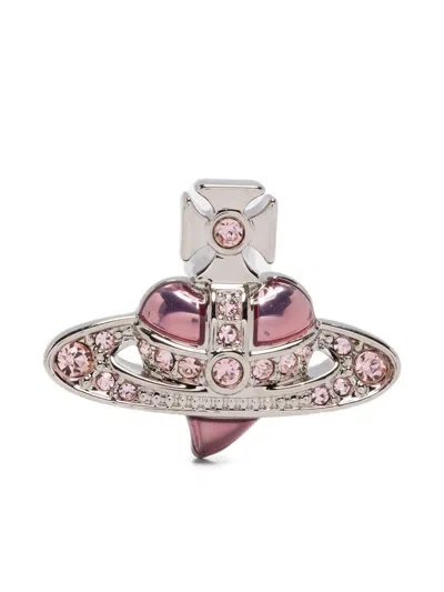 Vivienne Westwood Orb Crystal-embellished Earrings In Pink