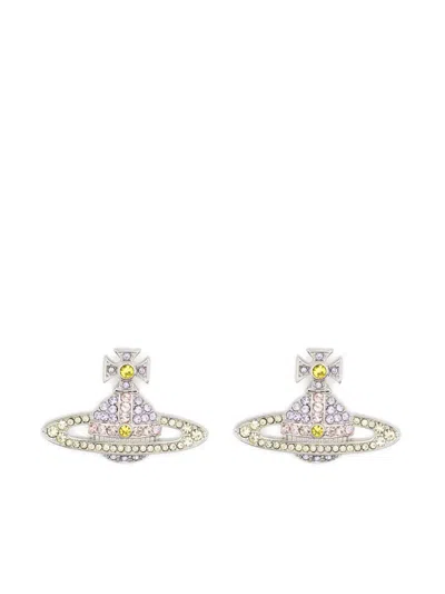 Vivienne Westwood Orb Crystal-embellished Earrings In Metallic