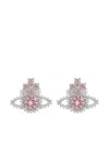 Vivienne Westwood Orb Crystal-embellished Earrings In Burgundy