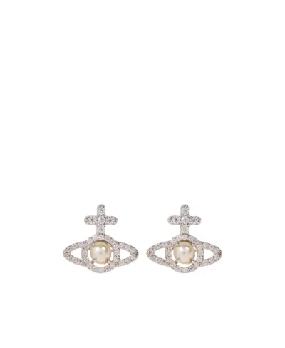 Vivienne Westwood Orb Crystal-embellished Earrings In White