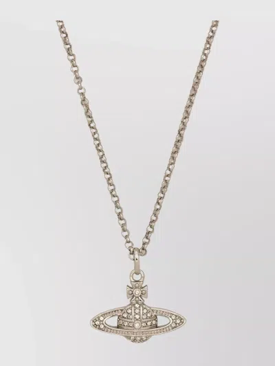 Vivienne Westwood Orb Crystal Pendant Chain Link Necklace