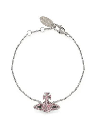 Vivienne Westwood Orb Crystal-embellished Bracelet In Silber