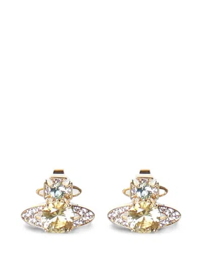 Vivienne Westwood Orb Crystal-embellished Earrings In Gold