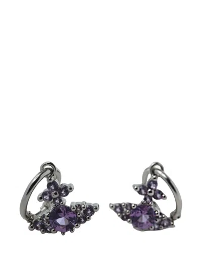 Vivienne Westwood Orb Crystal-embellished Earrings In Purple